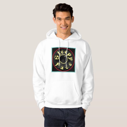 Sleepy Face: Weiß - Unisex Hooded Sweatshirt (Vorne ganz)
