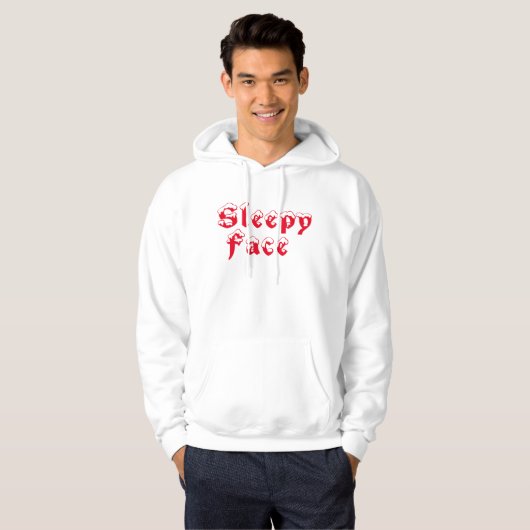Sleepy Face: White - Basic Hooded Sweatshirt (Vorne ganz)