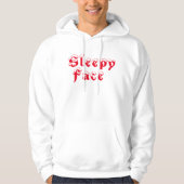 Sleepy Face: White - Basic Hooded Sweatshirt (Vorderseite)