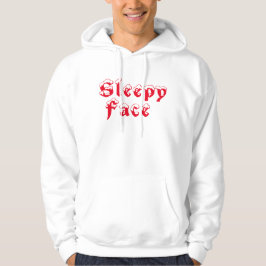 Sleepy Face: White - Basic Hooded Sweatshirt