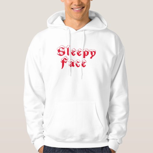 Sleepy Face: White - Basic Hooded Sweatshirt (Vorderseite)