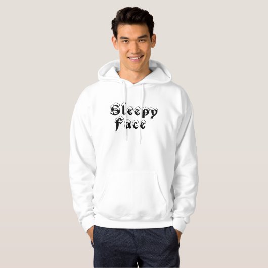 Sleepy Face: White - Basic Hooded Sweatshirt (Vorne ganz)