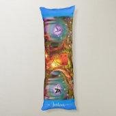 Sleepy Fairy Zauberbaum. Blue Riese Brauch Seitenschläferkissen (Rückseite (Vertikal))