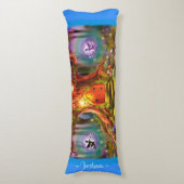 Sleepy Fairy Zauberbaum. Blue Riese Brauch Seitenschläferkissen (Vorderseite Vertikal)