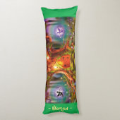 Sleepy Fairy Zauberbaum. Grüner Riesen-Brauch Seitenschläferkissen (Rückseite (Vertikal))