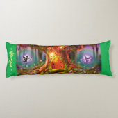 Sleepy Fairy Zauberbaum. Grüner Riesen-Brauch Seitenschläferkissen (Rückseite)