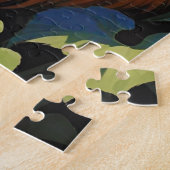 Sleepy Fat Orange Cat mit Sonnenblumen Puzzle (Seite)