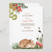 Sleepy Fawn Baby Shower Einladung (Vorne/Hinten)