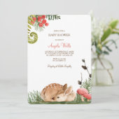Sleepy Fawn Baby Shower Einladung (Stehend Vorderseite)