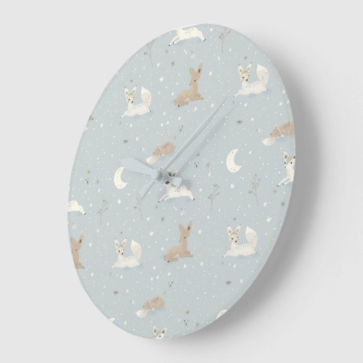 Sleepy Fawn Night Wall Clock Große Wanduhr (Winkel)