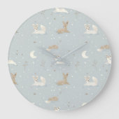 Sleepy Fawn Night Wall Clock Große Wanduhr (Vorderseite)