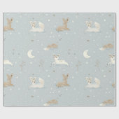 Sleepy Fawn Night Wrapping Paper Geschenkpapier (Flach)