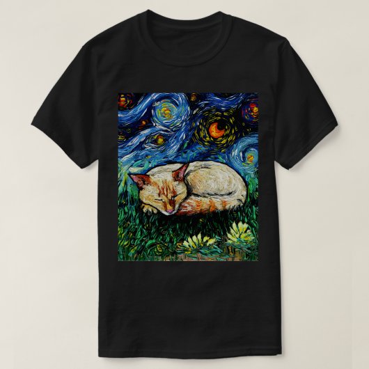 Sleepy Flame Point Siamese Night T-Shirt (Design vorne)