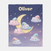 Sleepy Fluffy Clouds on Dreamy Pastel Sky Fleecedecke (Vorderseite)