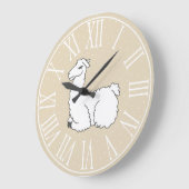 Sleepy Fluffy Llama & White Polka Dots Große Wanduhr (Winkel)