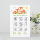 Sleepy fox Baby Shooter Word Search Game (Stehend Vorderseite)
