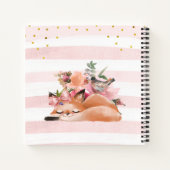 Sleepy Fox Illustration Girl Daily Zeichnend Notizblock (Rückseite)