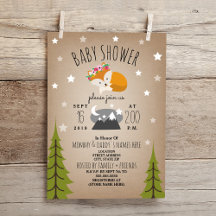Sleepy Fox Mountains Girl Baby Dusche