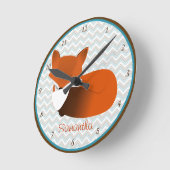 Sleepy Fox Personalisiert Wall Clock Runde Wanduhr (Winkel)