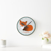 Sleepy Fox Personalisiert Wall Clock Runde Wanduhr (Zuhause)