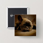 Sleepy French Bulldog Button (Vorne & Hinten)