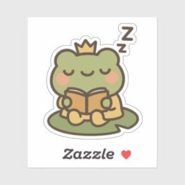 Sleepy Frosch auf Lily Pad Sticker