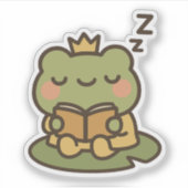 Sleepy Frosch auf Lily Pad Sticker (Vorderseite)