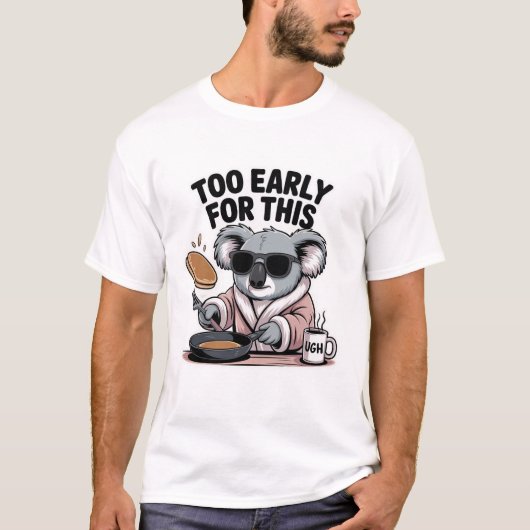 Sleepy Funny Koala Cartoon T-Shirt (Vorderseite)