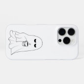 Sleepy Ghost with Coffee – Minimalist Cozy  iPhone Hülle (Rückseite (Horizontal))