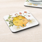 Sleepy Ginger Cat Getränkeuntersetzer (Linke Seite)