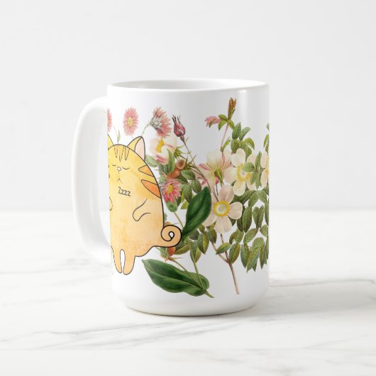 Sleepy Ginger Cat Kaffeetasse (Vorderseite Links)