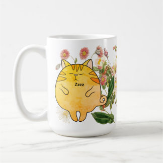Sleepy Ginger Cat Kaffeetasse