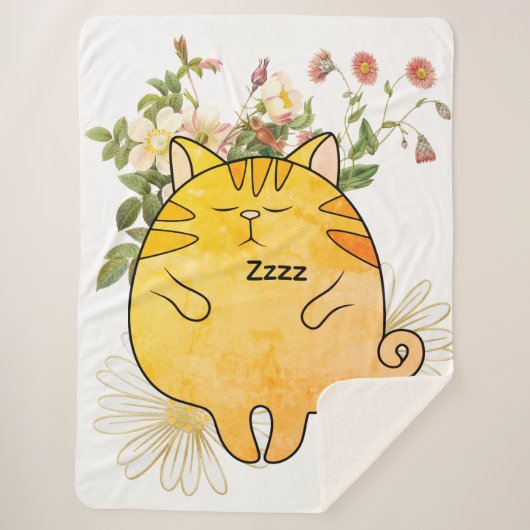 Sleepy Ginger Cat Sherpadecke (Vorderseite)