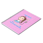 Sleepy Girl Coffee Lover auf rosa Hintergrund Notizblock (Linke Seite)