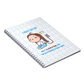 Sleepy Girl Coffee Lover on Blue Background Notizblock (Rechte Seite)