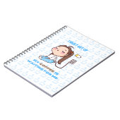 Sleepy Girl Coffee Lover on Blue Background Notizblock (Linke Seite)