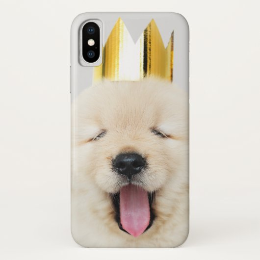 Sleepy Golden Retriver Welppy in Gold Crown Case-Mate iPhone Hülle (Rückseite)