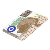 Sleepy Greek Taverna Cat Mediterranean Scene Magnet (Linke Seite)