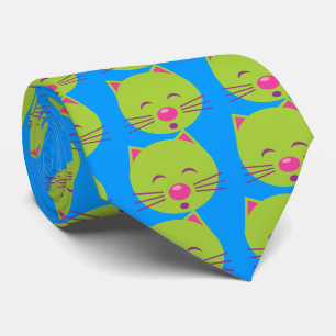 Sleepy Green Cat Krawatte