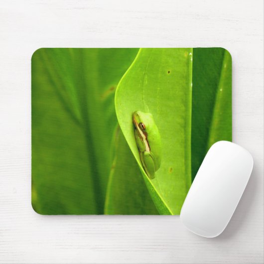 Sleepy Green Frog Mousepad (Mit Mouse)