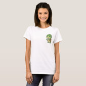 Sleepy Green Turtle Sipping Dark Coffee T-Shirt (Vorne ganz)