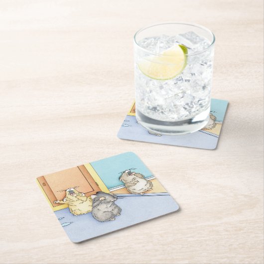 Sleepy Hamsters Rechteckiger Pappuntersetzer (Vor Ort)