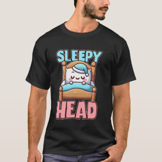 Sleepy Head Cute Bedtime Cartoon T-Shirt