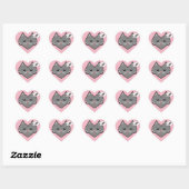 Sleepy Heart Kitty Dreams Herz-Aufkleber (Blatt)