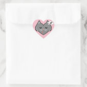 Sleepy Heart Kitty Dreams Herz-Aufkleber (Tasche)