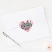 Sleepy Heart Kitty Dreams Herz-Aufkleber (Umschlag)