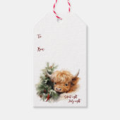Sleepy Highland Cow Gift Tags Geschenkanhänger (Vorderseite)