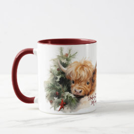 Sleepy Highland Kuh Weihnachtszeit Tasse