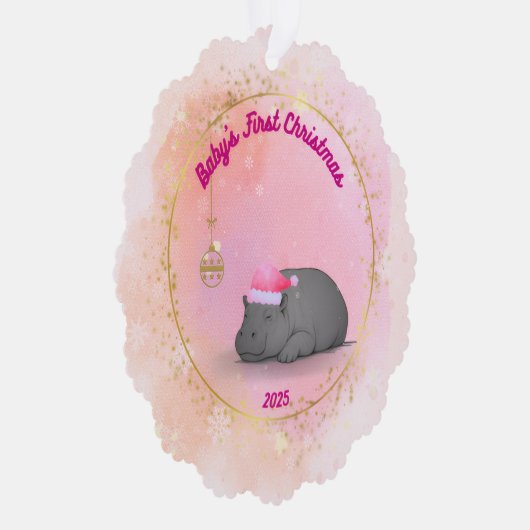 Sleepy Hippo Baby - Paper Ornament (Rechts)