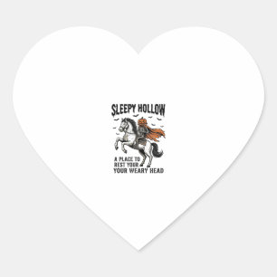 Sleepy Hollow Kopf-loser Reiter Vintage Halloween Herz-Aufkleber